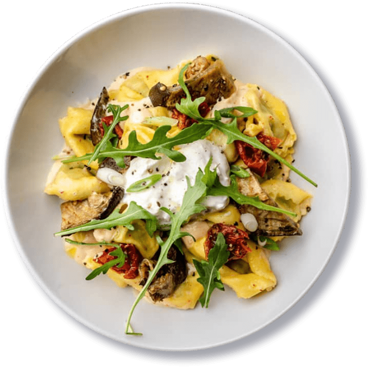Une assiette de tagliatelles à l'italienne servie à La Place Verte.